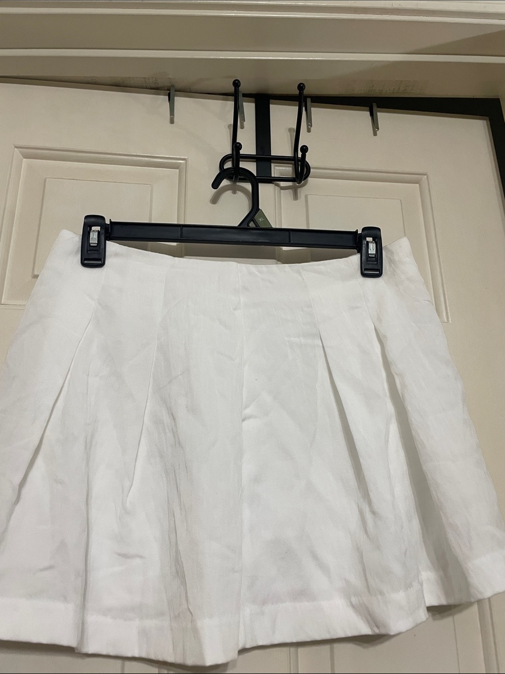 A New Day White Pleated Mini Skirt With Shorts Built In